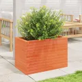 Gecheer Pflanzkübel Wachsbraun 70x40x45,5 cm Massivholz Kiefer Robustes Holzrahmen für Garten Dekoration - Thumbnail 4