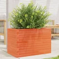 Gecheer Pflanzkübel Wachsbraun 70x40x45,5 cm Massivholz Kiefer Robustes Holzrahmen für Garten Dekoration - Thumbnail 1