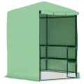 Gecheer Gewächshaus mit Ablagen Stahl 227x223 cm großes Gewächshaus PE-Netzgewebe 170 g/m² Robustes Stahlgerüst für Pflanzen und Gemüse - Thumbnail 3