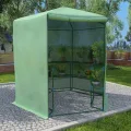Gecheer Gewächshaus mit Ablagen Stahl 227x223 cm großes Gewächshaus PE-Netzgewebe 170 g/m² Robustes Stahlgerüst für Pflanzen und Gemüse - Thumbnail 10