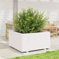 Gecheer Pflanzkübel Weiß 90x90x49 5 cm Massivholz Kiefer großes Fassungsvermögen dekorative Funktion für Gärten Balkone Terrassen - Thumbnail 3