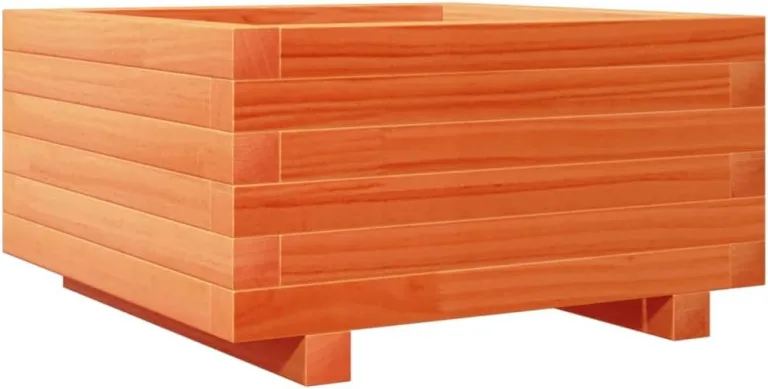 Gecheer Pflanzkübel Wachsbraun 50x50x26 5 cm Massivholz Kiefer großes Volumen für Pflanzen Gemüse und Kräuter im Garten – Bild 8