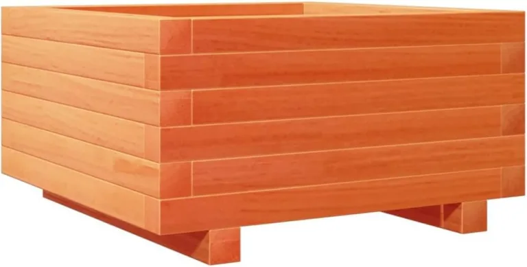 Gecheer Pflanzkübel Wachsbraun 50x50x26 5 cm Massivholz Kiefer großes Volumen für Pflanzen Gemüse und Kräuter im Garten – Bild 3