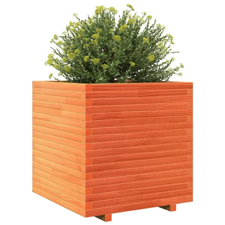 Gecheer Pflanzkübel Wachsbraun Massivholz Kiefer großes Fassungsvermögen dekorative Funktion für Gärten Balkone Terrassen – Bild 3