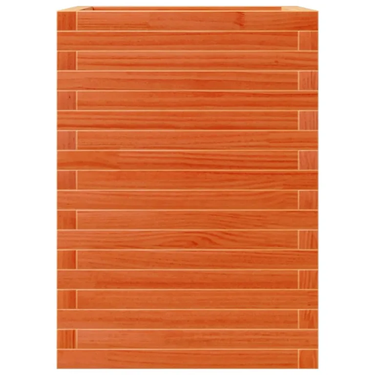 Gecheer Pflanzkübel Wachsbraun 50x50x68 5 cm Massivholz Kiefer dekorativ für Gärten Balkone Terrassen – Bild 6