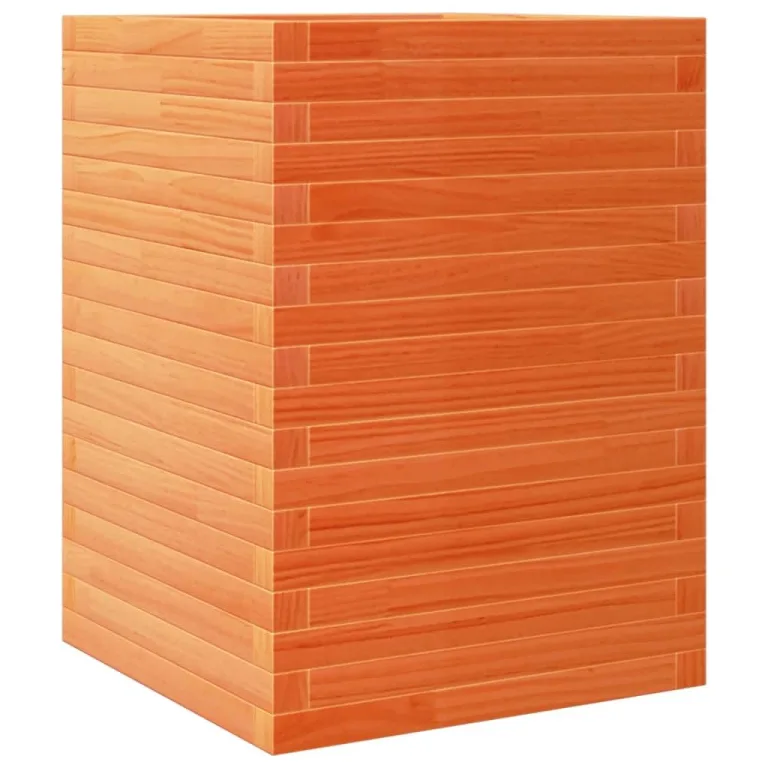 Gecheer Pflanzkübel Wachsbraun 50x50x68 5 cm Massivholz Kiefer dekorativ für Gärten Balkone Terrassen – Bild 7