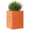 Gecheer Pflanzkübel Wachsbraun 50x50x68 5 cm Massivholz Kiefer dekorativ für Gärten Balkone Terrassen - Thumbnail 4