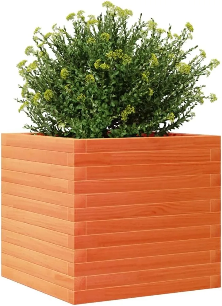 Gecheer Pflanzkübel Wachsbraun 50x50x45 5 cm Massivholz Kiefer robust und stabil für Garten Dekoration – Bild 5