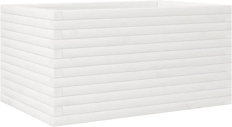 Gecheer Pflanzkübel Weiß 90x60x45 5 cm Massivholz Kiefer robust und stabil für Garten Dekoration – Bild 8