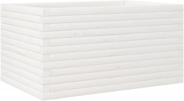 Gecheer Pflanzkübel Weiß 90x60x45 5 cm Massivholz Kiefer robust und stabil für Garten Dekoration – Bild 3