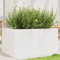 Gecheer Pflanzkübel Weiß 90x60x45 5 cm Massivholz Kiefer robust und stabil für Garten Dekoration - Thumbnail 2