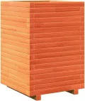 Gecheer Pflanzkübel Wachsbraun 50x50x72 cm Massivholz Kiefer großer Raum für Pflanzen Dekoration für Gärten Balkone Terrassen - Thumbnail 3