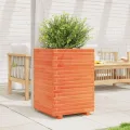 Gecheer Pflanzkübel Wachsbraun 50x50x72 cm Massivholz Kiefer großer Raum für Pflanzen Dekoration für Gärten Balkone Terrassen - Thumbnail 4