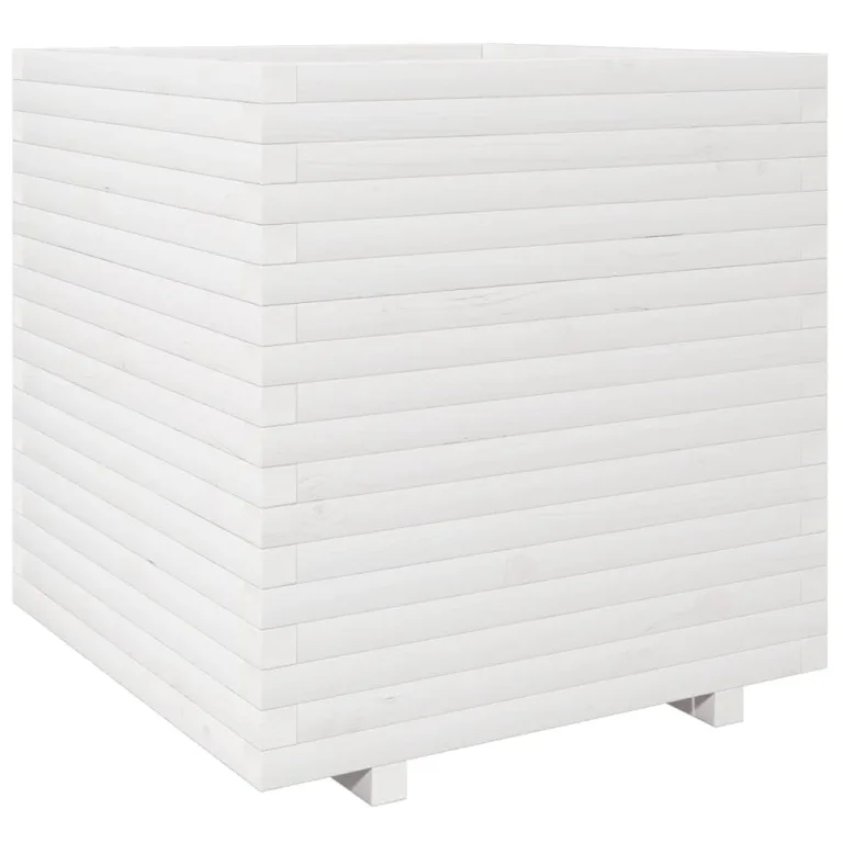 Gecheer Pflanzkübel Weiß 70x70x72,5 cm Massivholz Kiefer für Gärten Balkone Terrassen – Bild 7