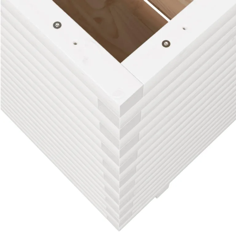 Gecheer Pflanzkübel Weiß 70x70x72,5 cm Massivholz Kiefer für Gärten Balkone Terrassen – Bild 8