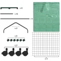 WOLTU Gewächshaus mit Rollen, Foliengewächshaus mit 3 Regalen, halbtransparentes Tomatengewächshaus mit aufrollbarer Tür, Winterschutz für Pflanzen, für Balkon Terrasse Garten, 70x50x131 cm, Grün - Thumbnail 8