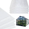 10x Polycarbonat Hohlkammerstegplatten 8mm, 60.5 x 121 cm Zuschneidbarer, Gewächshausplatten UV-beständigen für Gewächshaus Gartenbau Treibhaus Ersatzplatten - Thumbnail 8
