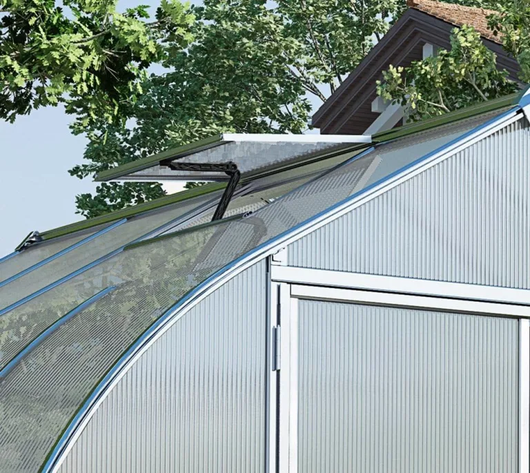 Palram-Canopia Aluminium Gewächshaus Bella 820 | 601x244 cm | Zwiebelform | 6 mm Polycarbonat-Doppelstegpaneele | Inkl. Zubehörset | UV-beständig & wetterfest | Mit Doppelflügeltür & 4 Dachfenstern – Bild 4