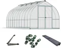Palram-Canopia Aluminium Gewächshaus Bella 820 | 601x244 cm | Zwiebelform | 6 mm Polycarbonat-Doppelstegpaneele | Inkl. Zubehörset | UV-beständig & wetterfest | Mit Doppelflügeltür & 4 Dachfenstern - Thumbnail 2