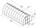 Palram-Canopia Aluminium Gewächshaus Bella 820 | 601x244 cm | Zwiebelform | 6 mm Polycarbonat-Doppelstegpaneele | Inkl. Zubehörset | UV-beständig & wetterfest | Mit Doppelflügeltür & 4 Dachfenstern - Thumbnail 3