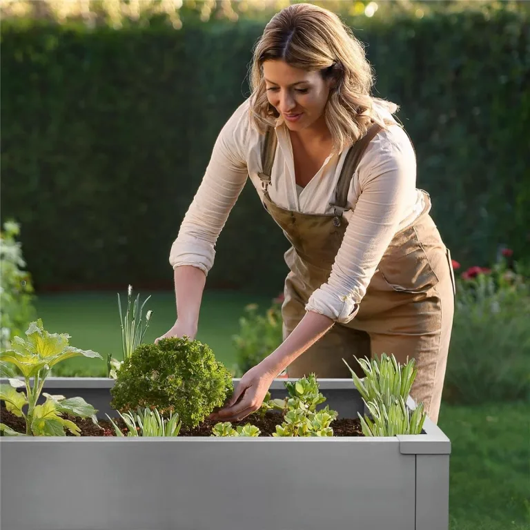 Metzler Hochbeet für den Garten oder Balkon – Stahl in Grau | Witterungsbeständiges Metall-Gartenbeet, Pflanzenbeet, Blumenhochbeet | 100 x 50 x 77 cm – Bild 5