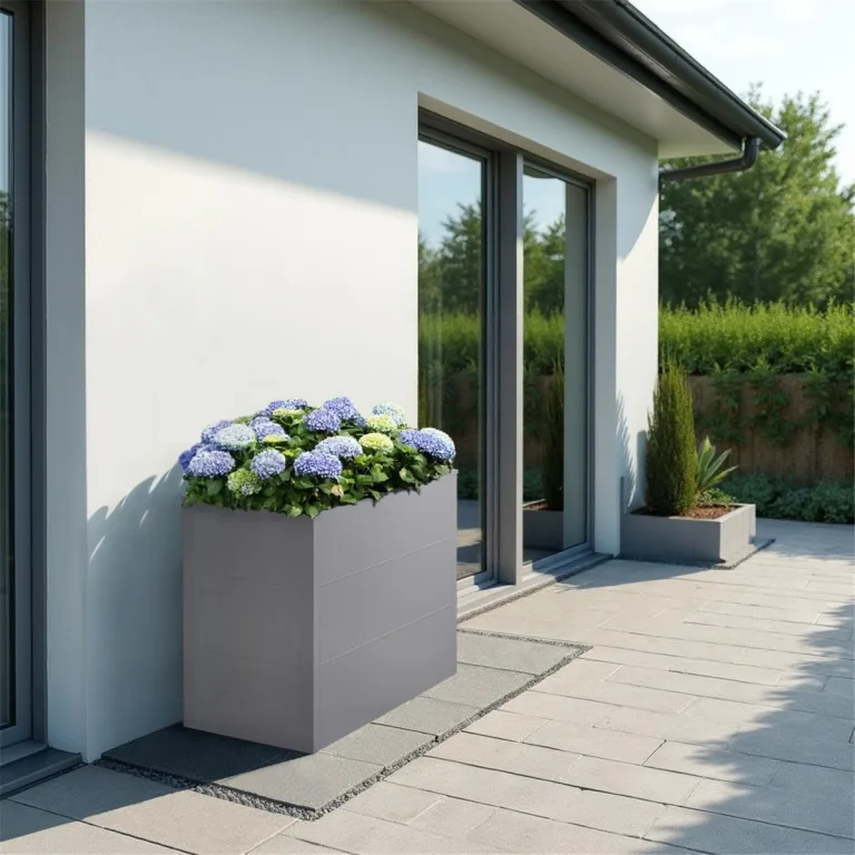 Metzler Hochbeet für den Garten oder Balkon – Stahl in Grau | Witterungsbeständiges Metall-Gartenbeet, Pflanzenbeet, Blumenhochbeet | 100 x 50 x 77 cm – Bild 8