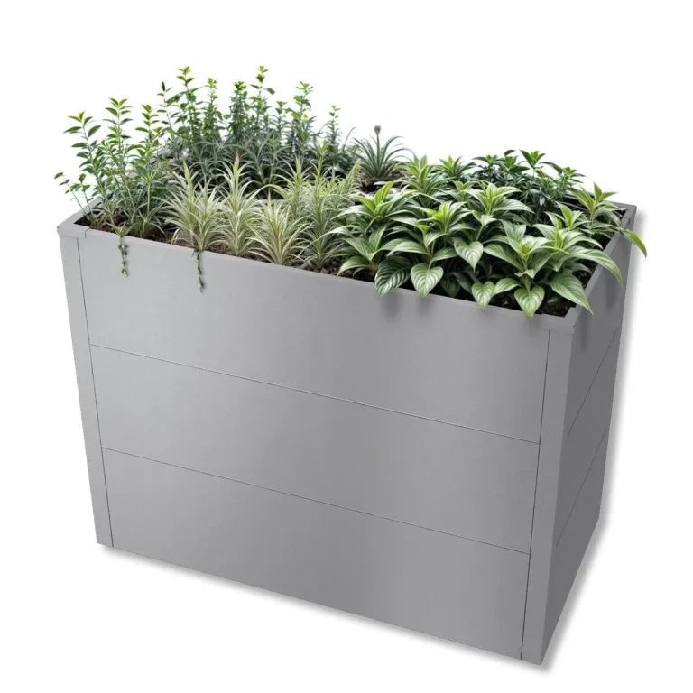 Metzler Hochbeet für den Garten oder Balkon – Stahl in Grau | Witterungsbeständiges Metall-Gartenbeet, Pflanzenbeet, Blumenhochbeet | 100 x 50 x 77 cm – Bild 1
