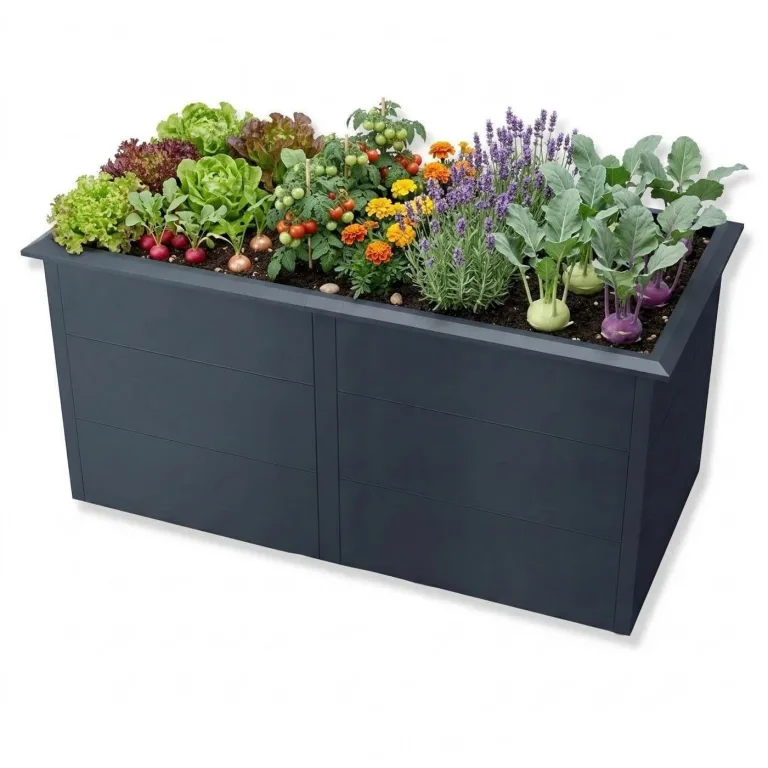Metzler Hochbeet für den Garten – Stahl in Eisenglimmer | Witterungsbeständiges Metall-Gartenbeet, Pflanzenbeet, Blumenhochbeet | 150 x 75 x 77 cm – Bild 9
