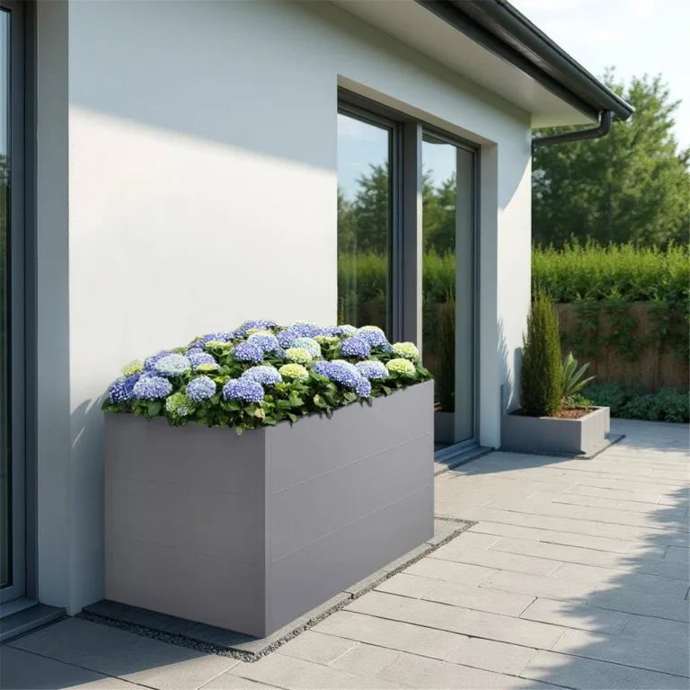 Metzler Hochbeet für den Garten – Stahl in Grau | Witterungsbeständiges Metall-Gartenbeet, Pflanzenbeet, Blumenhochbeet | 150 x 75 x 77 cm – Bild 3