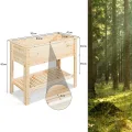 COSTWAY Hochbeet mit Ablage, Pflanzkübel Holz Pflanzkasten Blumenbeet Kräuterbeet Pflanztrog, Pflanzbeet groß Anzuchtbeet im Garten Balkon, 92 x 41 x 81 cm, Natur - Thumbnail 6