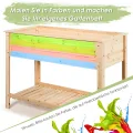COSTWAY Hochbeet mit Ablage, Pflanzkübel Holz Pflanzkasten Blumenbeet Kräuterbeet Pflanztrog, Pflanzbeet groß Anzuchtbeet im Garten Balkon, 92 x 41 x 81 cm, Natur - Thumbnail 8