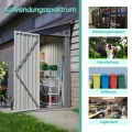 Thanaddo Metall Gerätehaus Gartenhaus 110x229x192cm, Geräteschuppen mit Pultdach, wetterfest Gartenschuppen Inkl. Metallfundament (ohne Boden) für Outdoor Garten Terrasse, Grau - Thumbnail 9