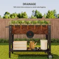 Xbro Hochbeet mit Rollen & Ablageboden aus Metall, Pflanzkasten Blumenkübel für Garten, Balkon & Terrasse, 104x41x80 cm, Schwarz - Thumbnail 4
