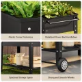 Xbro Hochbeet mit Rollen & Ablageboden aus Metall, Pflanzkasten Blumenkübel für Garten, Balkon & Terrasse, 104x41x80 cm, Schwarz - Thumbnail 5