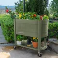 Permasteel Hochbeet mit Beinen, Pflanzkasten mit EnGrow™ TrueSoil™ Technologie für Gemüse, Blumen, Kräuter und Obst, Outdoor Indoor, Lagerregal, Lenkrollen, Grün - Thumbnail 10
