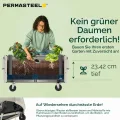 Permasteel Selbstbewässerndes Gartenbeet, rollender Übertopf für Gemüse, Blumen, Kräuter und Obst, für den Innen- und Außenbereich, mit Rollen, elfenbeinfarben - Thumbnail 4