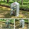 Anlehngewächshaus aus Aluminium, kompakter Tomaten-Gartenschuppen, begehbares 3-stöckiges Gewächshaus mit Stahlrahmen, regenfeste PVC/PE-Abdeckung, frostsicheres Design, perfekt für Gartenpf - Thumbnail 4