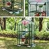 Anlehngewächshaus aus Aluminium, kompakter Tomaten-Gartenschuppen, begehbares 3-stöckiges Gewächshaus mit Stahlrahmen, regenfeste PVC/PE-Abdeckung, frostsicheres Design, perfekt für Gartenpf - Thumbnail 5