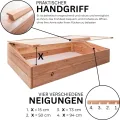 Premium Frühbeet 116x76x30 cm aus europäischer Lärche mit Klappdeckel - Wetterfest - Polycarbonat-Fenster - Hochbeet-Aufsatz aus Holz, kompatibel mit Hochbeet, für Garten, Balkon & Terrasse - Thumbnail 3