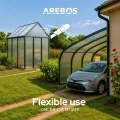 Arebos Hohlkammerstegplatten 14er Set | 121 x 60,5 cm | Polycarbonat Platten 4 mm stark | UV-beständig | 700 g/m² | Transparent | für Gewächshaus, Carport, Frühbeet, Überdachung - Thumbnail 3