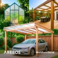 Arebos Hohlkammerstegplatten 10er Set | 121 x 60,5 cm | Polycarbonat Platten 6 mm stark | UV-beständig | 900 g/m² | Transparent | für Gewächshaus, Carport, Frühbeet, Überdachung - Thumbnail 5