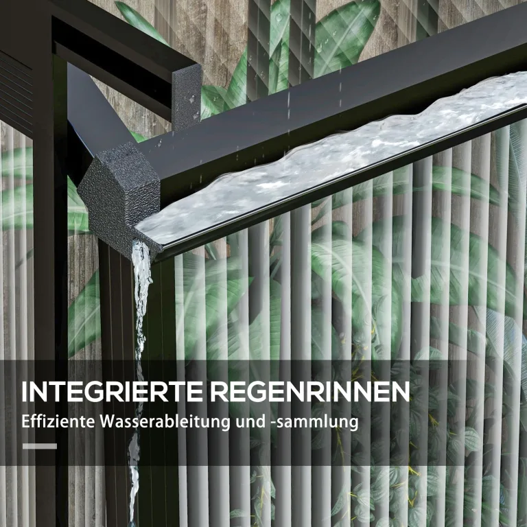 Outsunny Gewächshaus Aluminium 131 x 192 x 203 cm Treibhaus 2,51 m² Tomatenhaus mit Fenster, Schiebetür, Fundament, Aufzucht Pflanzenhaus für Garten, Balkon, Schwarz – Bild 8