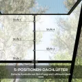 Outsunny Gewächshaus Aluminium 131 x 192 x 203 cm Treibhaus 2,51 m² Tomatenhaus mit Fenster, Schiebetür, Fundament, Aufzucht Pflanzenhaus für Garten, Balkon, Schwarz - Thumbnail 6