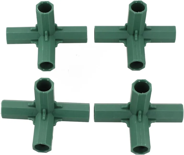 Gewächshaus-Strukturverbinder, 4-teiliges Set, Kunststoff-Stangenverbindungsadapter für Garten und Außenbereich, PVC-Metallrohre, 16–17 mm Innendurchmesser, dunkelgrün, DIY-Regale, Möbelbau (B) – Bild 6