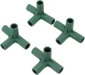 Gewächshaus-Strukturverbinder, 4-teiliges Set, Kunststoff-Stangenverbindungsadapter für Garten und Außenbereich, PVC-Metallrohre, 16–17 mm Innendurchmesser, dunkelgrün, DIY-Regale, Möbelbau (B) - Thumbnail 1