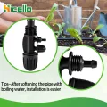 Bewässerungsarmaturen-Kit Tröpfchenbewässerungsbausätze 1/2 Zoll bis 1/4 Zoll Dripper Bewässerung für 16mm (10 Stück Barbed Tee 4-Wege+10 Stück Barbed Tee 6-Wege)，20 Stück - Thumbnail 5