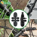 Bewässerungsarmaturen-Kit Tröpfchenbewässerungsbausätze 1/2 Zoll bis 1/4 Zoll Dripper Bewässerung für 16mm (10 Stück Barbed Tee 4-Wege+10 Stück Barbed Tee 6-Wege)，20 Stück - Thumbnail 6