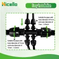 Bewässerungsarmaturen-Kit Tröpfchenbewässerungsbausätze 1/2 Zoll bis 1/4 Zoll Dripper Bewässerung für 16mm (10 Stück Barbed Tee 4-Wege+10 Stück Barbed Tee 6-Wege)，20 Stück - Thumbnail 3