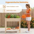 GOPLUS Hochbeet ohne Rollen, Gartenbeet mit Ablage & Abflusslöcher, Pflanzbeet aus Tannenholz für Garten & Terrasse, Natur (80 x 37 x 78 cm,ohne Rollen) - Thumbnail 6