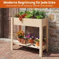 GOPLUS Hochbeet ohne Rollen, Gartenbeet mit Ablage & Abflusslöcher, Pflanzbeet aus Tannenholz für Garten & Terrasse, Natur (80 x 37 x 78 cm,ohne Rollen) - Thumbnail 8